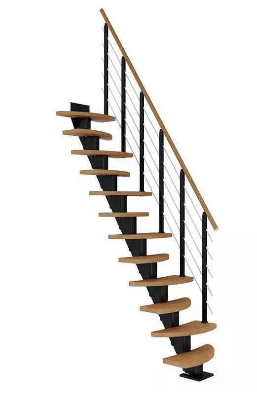 DOLLE BERLIN schody do 270 cm, 11 nášlapů, zábradlí DESING